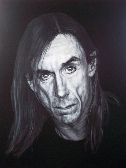 Iggy Pop Oil Canvas Portrait