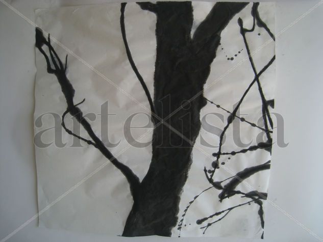 Espais entre els arbres Tinta Papel Paisaje