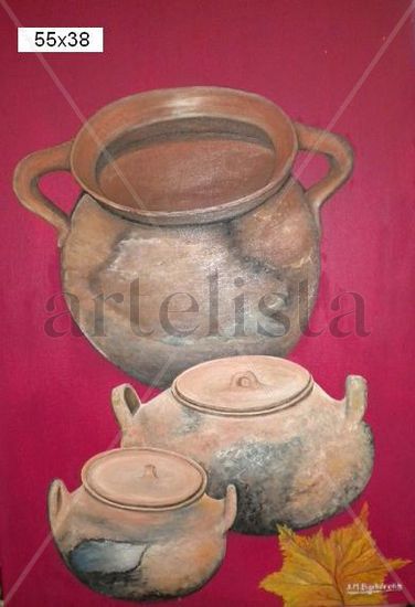 Composición de Jarrones Oil Canvas Still Life Paintings