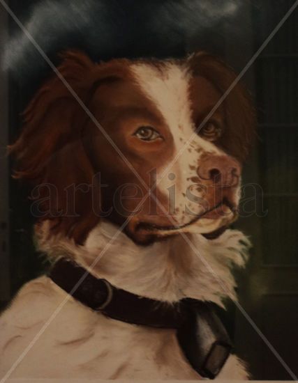 Springer Spaniel Pastel Papel Paisaje