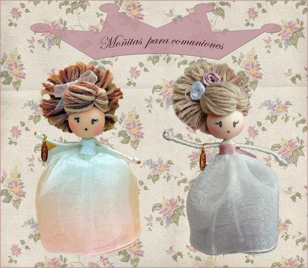 Moñita broche muñeca comunion tarta