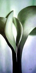 En verde Oil Canvas Floral Painting