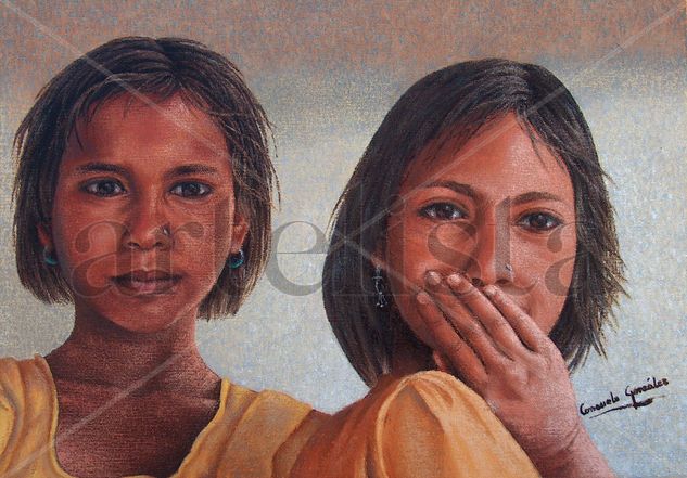 Complicidad Oil Canvas Portrait