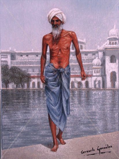 Yogui Oil Canvas Figure Painting