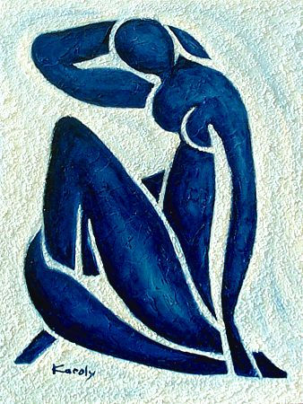 Desnudo azul nº 2 Oil Panel Figure Painting