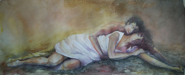 El abrazo Watercolour Paper Figure Painting