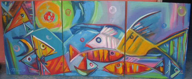 peces 2 Oil Canvas Others