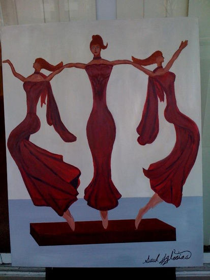 woman Dancing ,mujeres bailando Acrílico Lienzo Paisaje