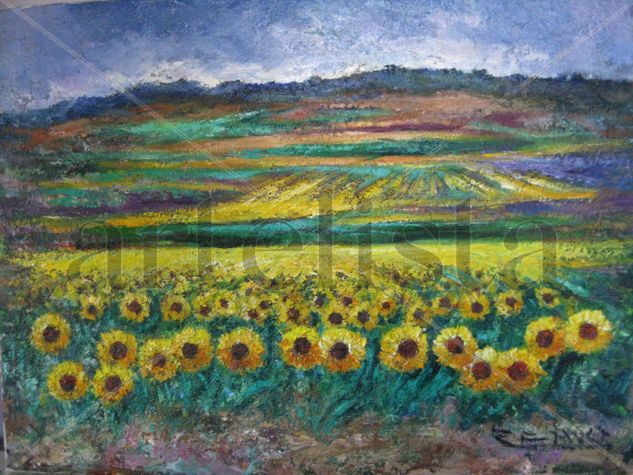 Girasoles Óleo Lienzo Paisaje