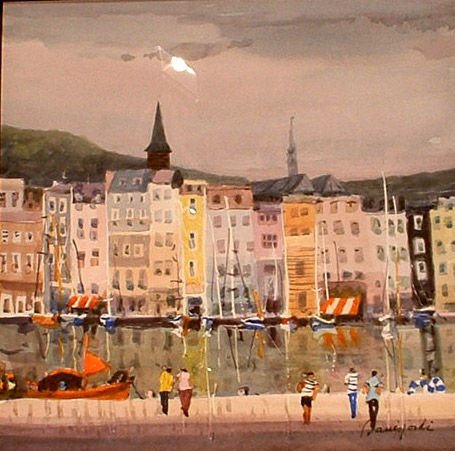 Honfleur Watercolour Canvas Landscaping