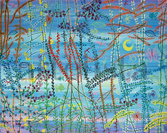 Paradise1 Mixed media Canvas Landscaping