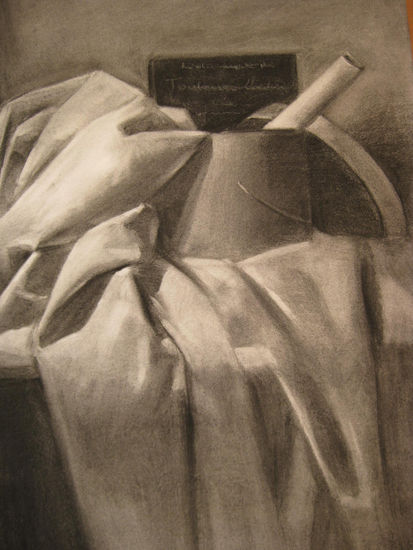 La Sombrerera Pencil (Black) Paper Still Life Paintings