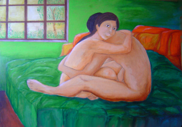 PROTECCIÓN Oil Textile Nude Paintings