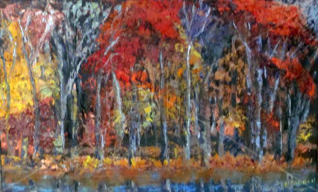 ARBOLES ROJOS Oil Canvas Landscaping