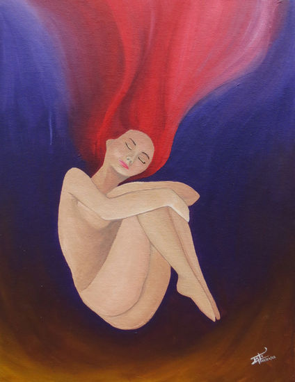 TOMANDO FORMA Acrylic Canvas Figure Painting