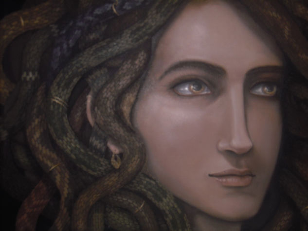 LA HERMOSA MEDUSA Oil Canvas Portrait