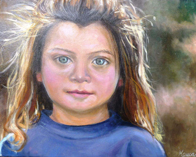 Niña al sol Oil Canvas Portrait