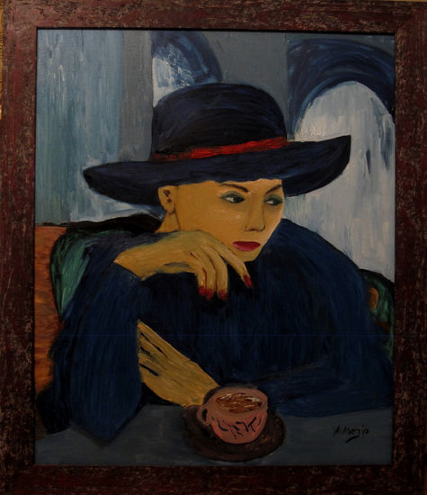 LA MUJER DEL SOMBRERO Oil Canvas Portrait