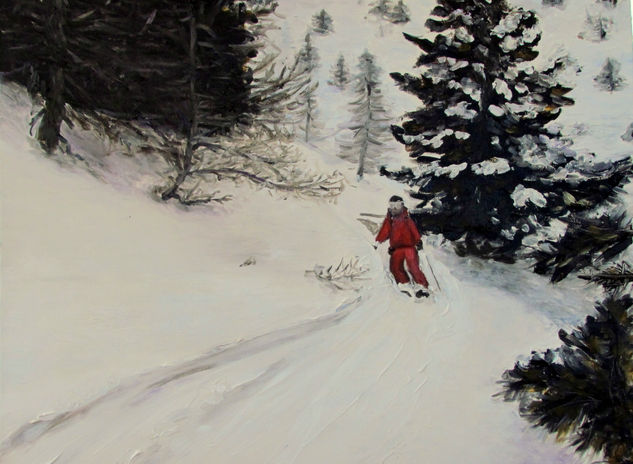 Skiing (Ref.106) Óleo Lienzo Deportes