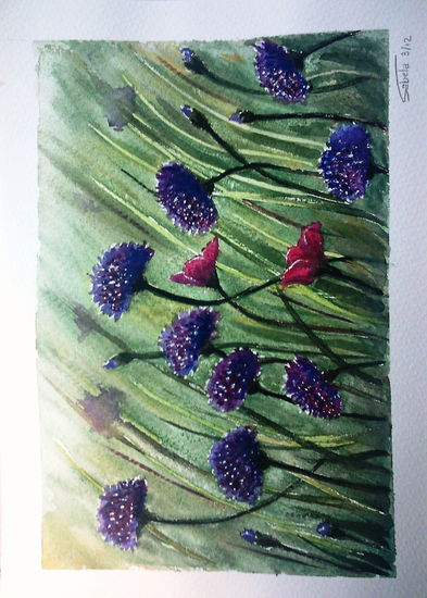 flores del campo Watercolour Paper Floral Painting