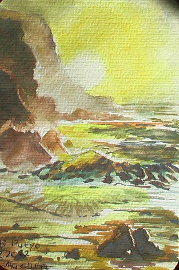 Atardecer Watercolour Paper Marine Painting