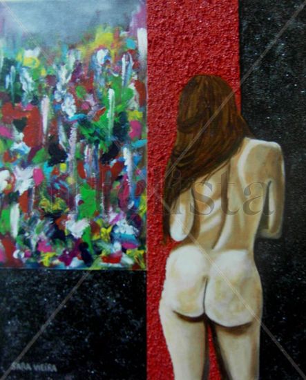 "Da minha janela" Acrylic Canvas Figure Painting