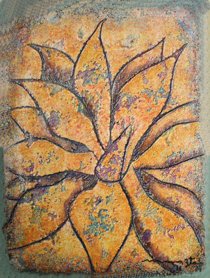 TEQUILANA ÁUREA Mixed media Canvas Floral Painting