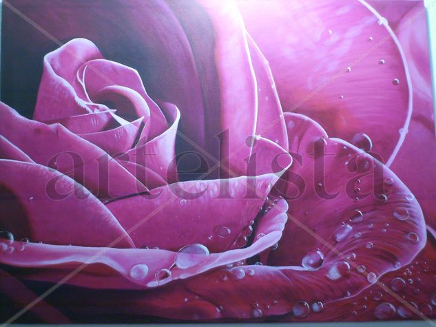 Rocio de Rosas Acrylic Canvas Floral Painting