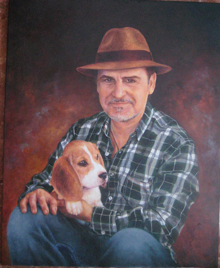 Domi y Penny Oil Canvas Portrait