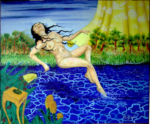 SUEÑO DE VUELO Oil Canvas Nude Paintings