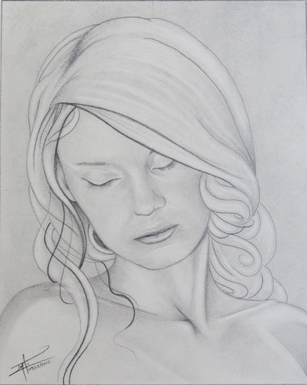 Retrato experimento Pencil (Black) Paper Figure Painting