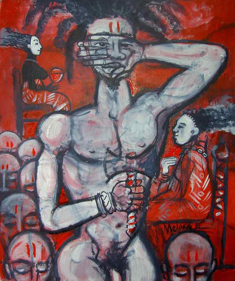 shango Acrylic Canvas Figure Painting