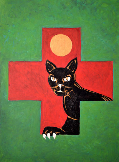 felino cruzado Oil Panel Others