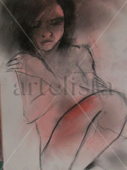 rostro lleno de misterio Pastel Papel Desnudos