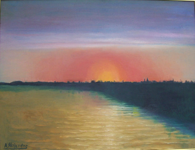 puesta de sol Oil Canvas Landscaping