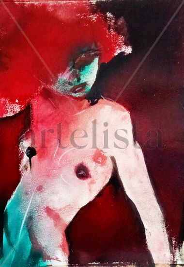 un cuerpo blanco Mixed media Paper Figure Painting