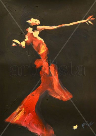 Flamenco Óleo Cartulina Figura