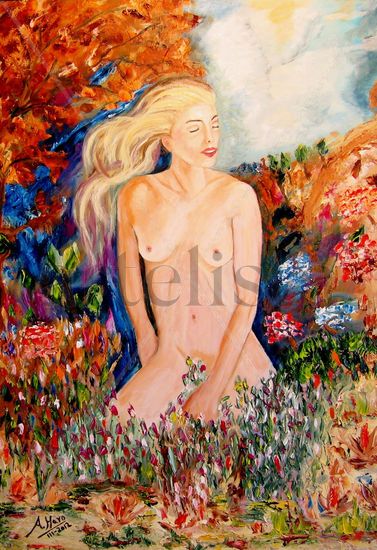 Primavera-02 Oil Panel Figure Painting