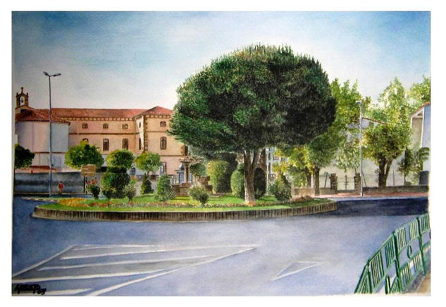 Rotonda de Los Alamitos Watercolour Paper Landscaping