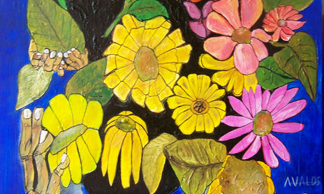 Manos y flores