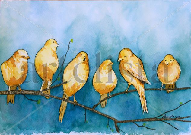 Birds of spring Watercolour Paper Animals