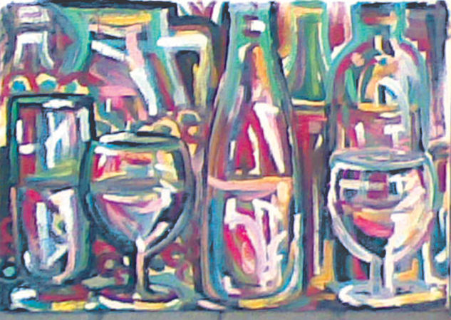 garrafas alcoólicas Oil Textile Figure Painting