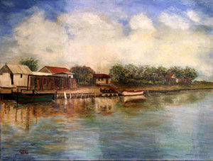 Le Petit Canal du Rhône Oil Canvas Landscaping