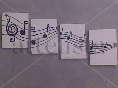 triptico musical Oil Canvas Landscaping