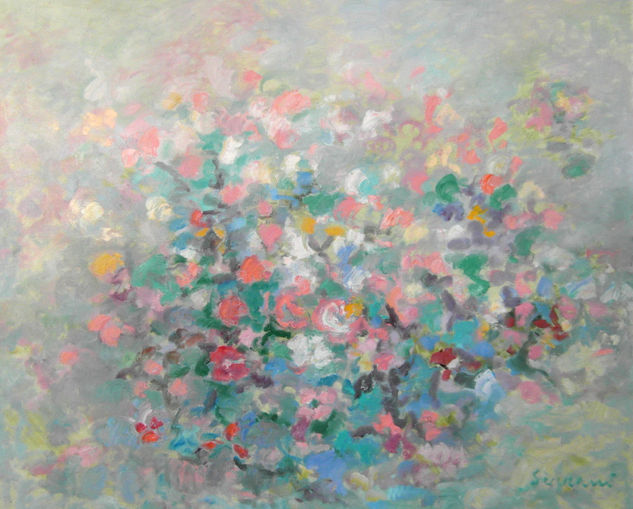 Flores II Oil Canvas Floral Painting