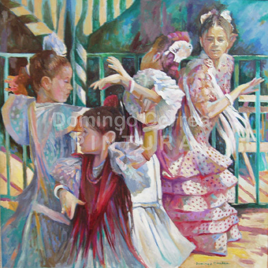 Por sevillanas Oil Canvas Figure Painting