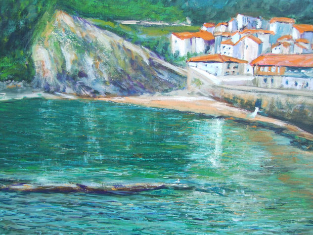 playa de tazones Oil Canvas Marine Painting