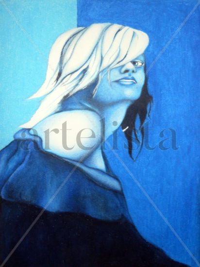 Woman In Blue Oil Canvas Others