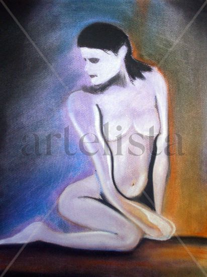 Woman akt Pastel Papel Desnudos