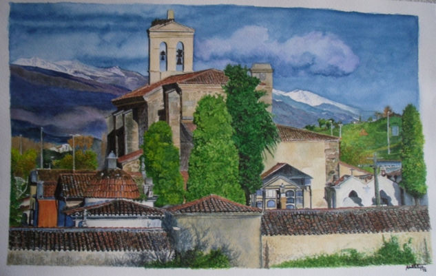 Iglesia de Santa Teresa Acuarela Papel Paisaje